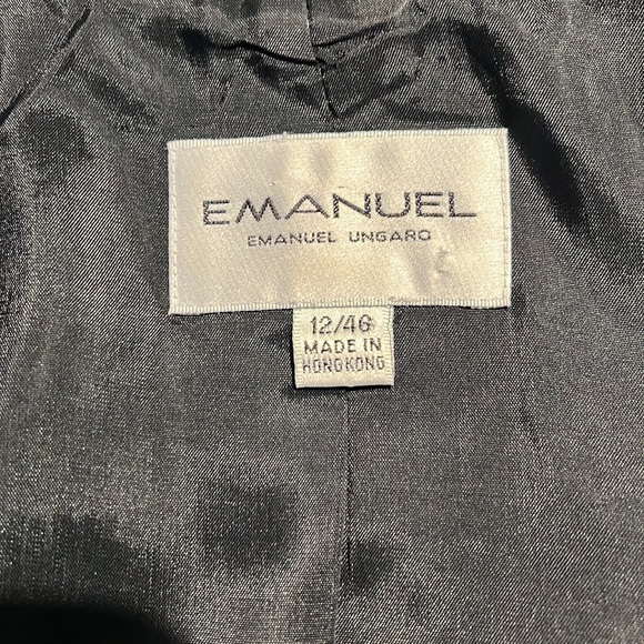 Emanuel Ungaro Vintage Black Blazer with Black Silk Collar and Buttons - Picture 10 of 14